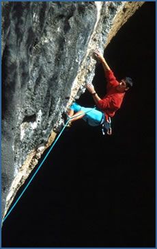 Flavio Pala climbing Barbari e Bar (F7c) at Canneland crag, Domusnovas